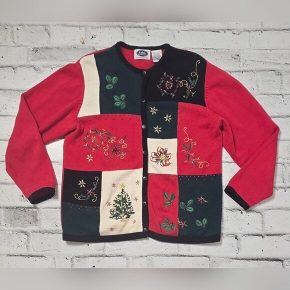 Vintage Tabi International Knitted Holiday Collection Christmas Cardigan - Picture 3 of 9